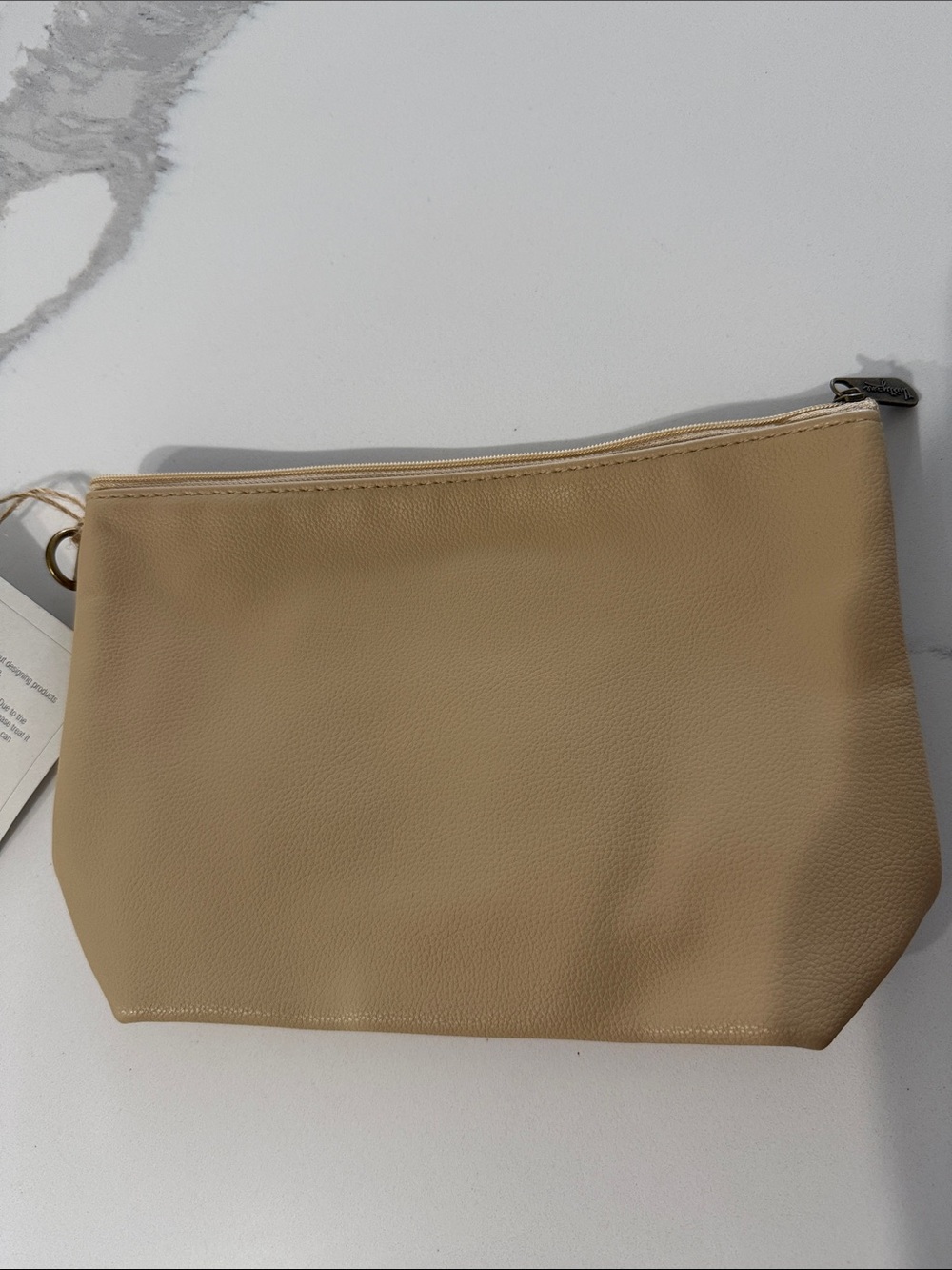 NWT Thirty One Gifts Beige Women's Zipper Pouch Bag